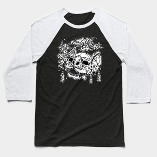 Bat Skull b/w Baseball T-Shirt